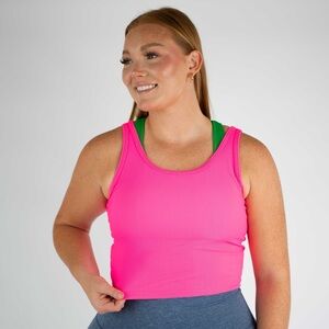 Small hot pink fleo ribbed swift breeze tank